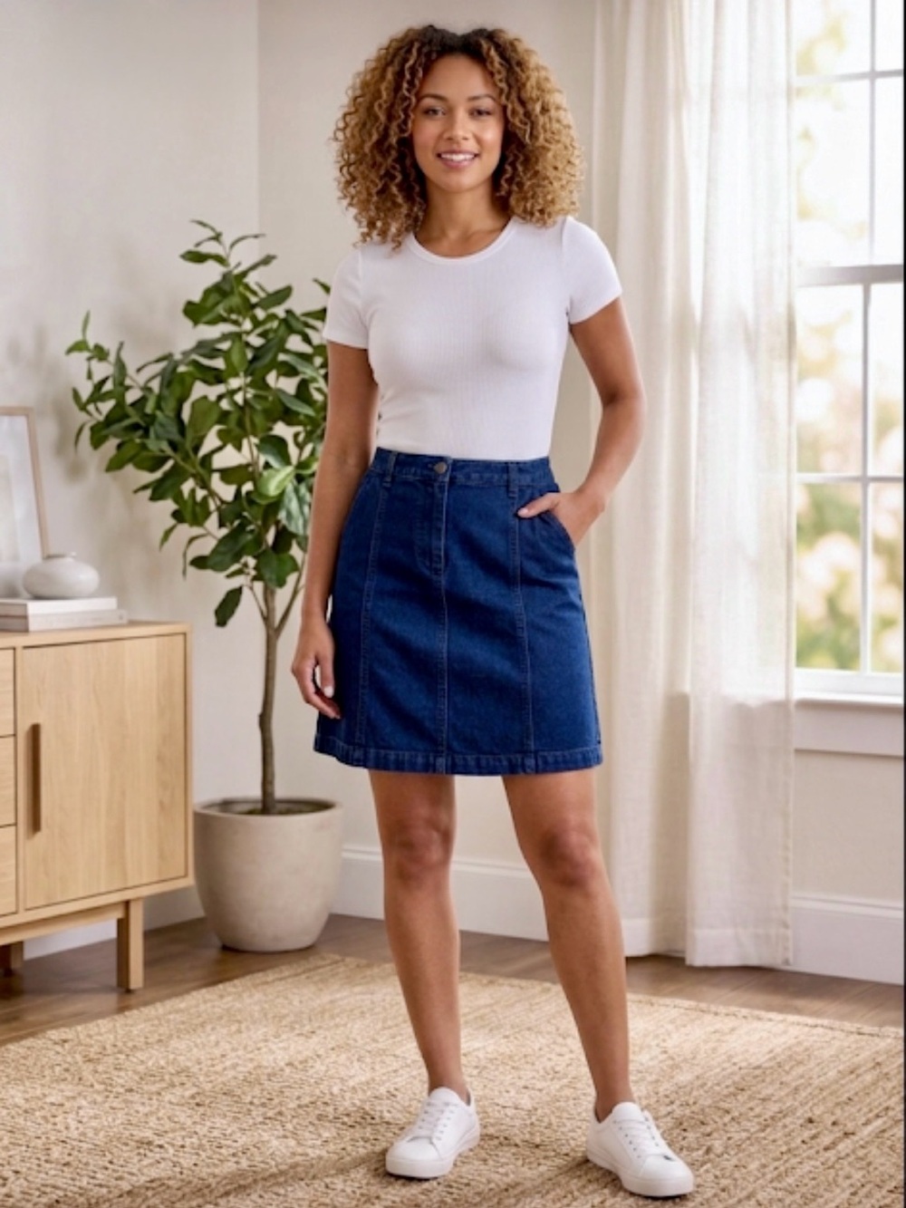 L.L. Bean Denim Skirt Size 18 A-Line Dark Wash Jean Mini Skirt